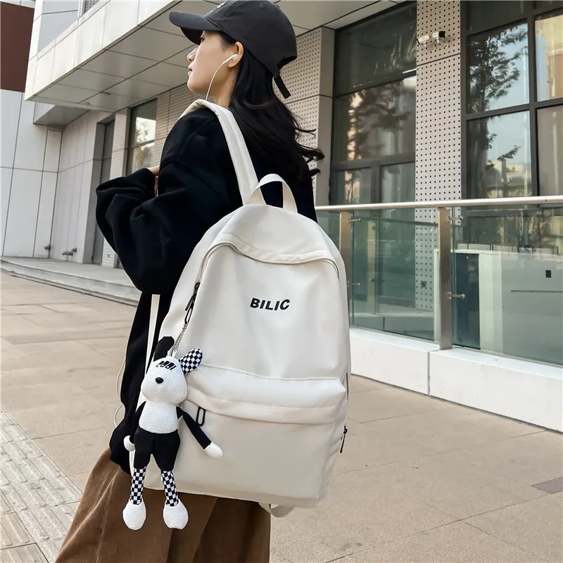 Single Warehouse Composite Cloth Backpack Regular Unisex Gray/Black/Burgundy/Ecru-16
