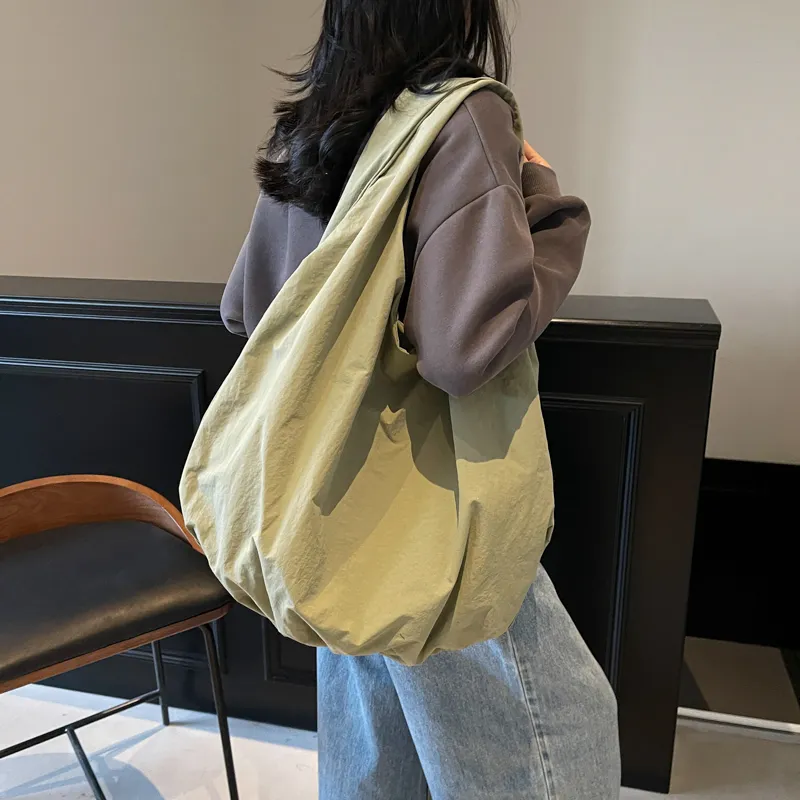 Single Warehouse Fabric Handbag, Shoulder Bag Regular Unisex Black/Yellow/Khaki/Coffee/Green-20