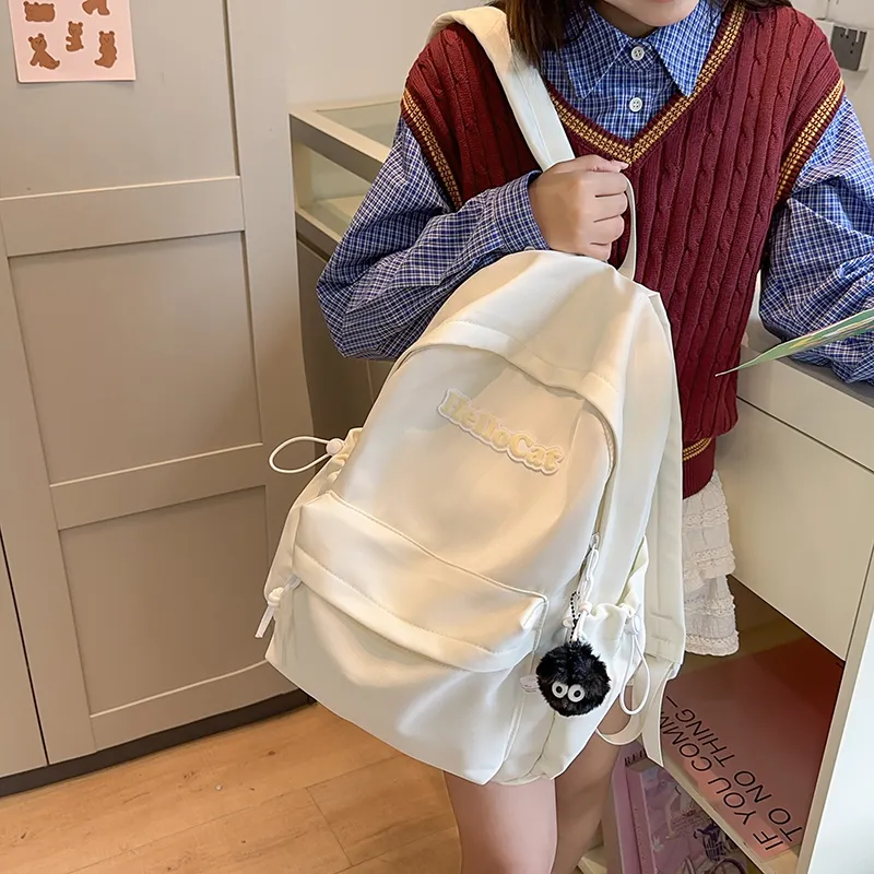 Single Warehouse Nylon Backpack Unisex Ecru/Yellow/Gray/Black-5