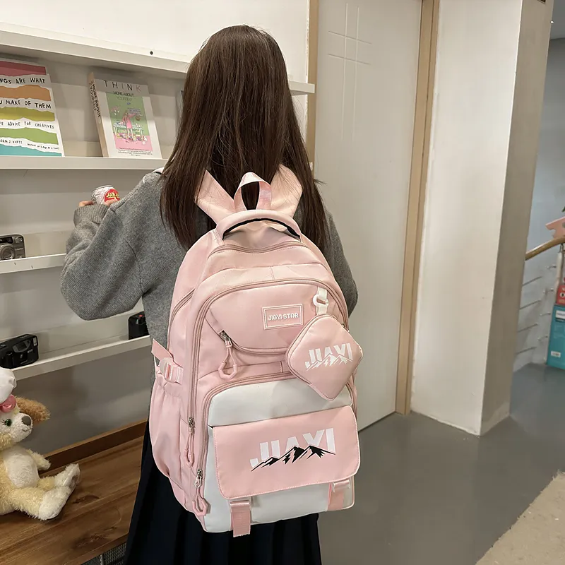 Single Warehouse Nylon Laptop Backpack Travel Backpack Unisex Multicolor-19