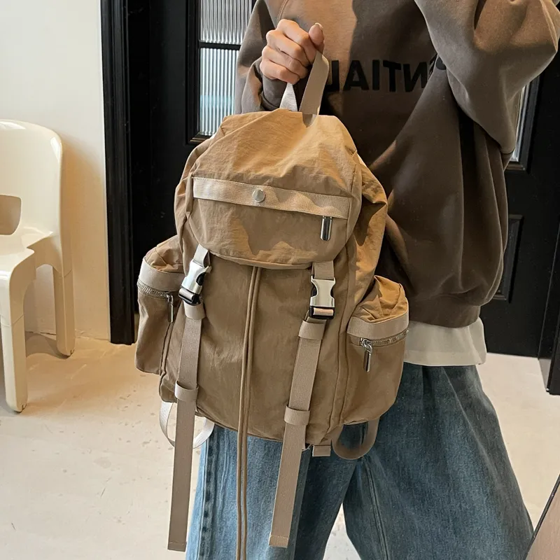Single Warehouse Fabric Backpack Regular Unisex Ecru/Gray/Khaki/Black-20