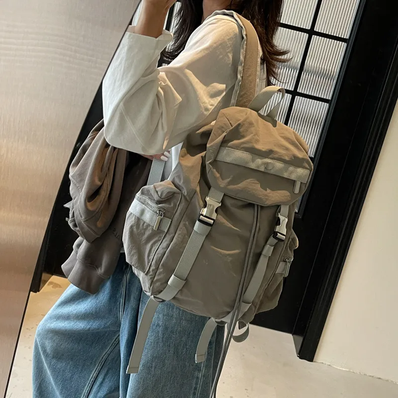 Single Warehouse Fabric Backpack Regular Unisex Ecru/Gray/Khaki/Black-9