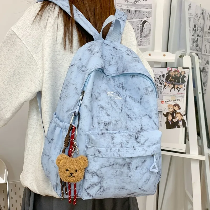 Single Warehouse Nylon Backpack Unisex White/Red/Blue/Black-13