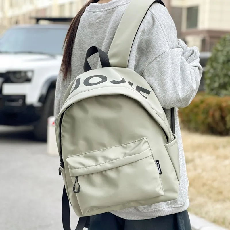 Single Warehouse Nylon Backpack Regular Unisex White/Black/Green-13
