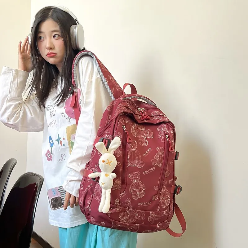 Single Warehouse Composite Cloth Backpack Regular Unisex Multicolor-16