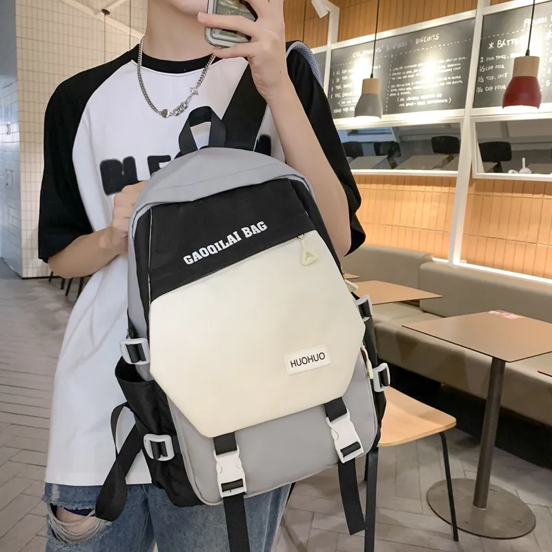 Single Warehouse Nylon Backpack Unisex Multicolor-22