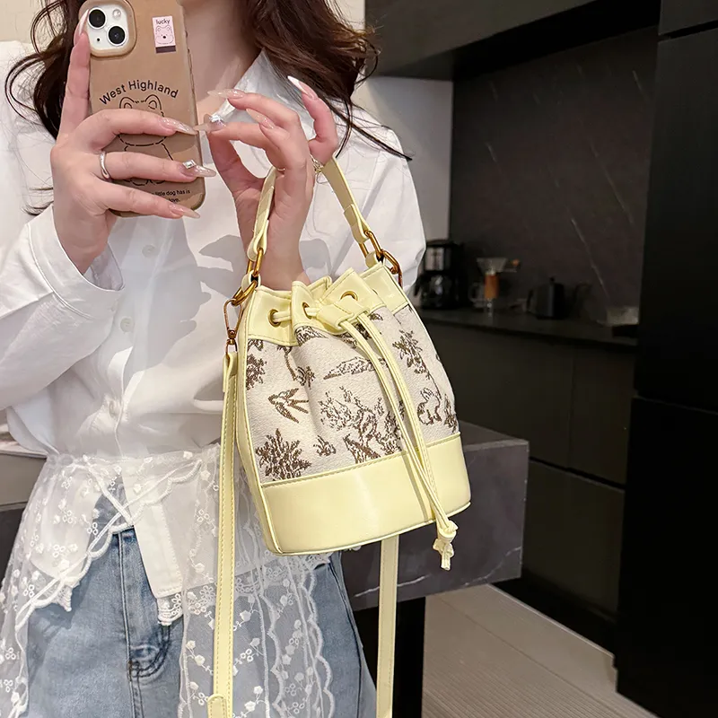 Single Warehouse PU Bucket Bag Handbag Women's Multicolor-10