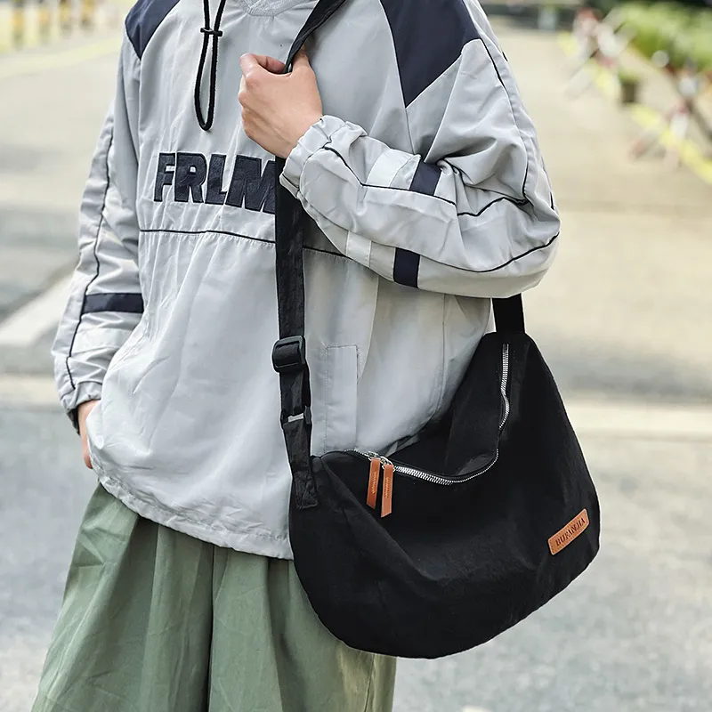Single Warehouse Nylon Crossbody Bag, Shoulder Bag Regular Unisex White/Black/Khaki/Green-15