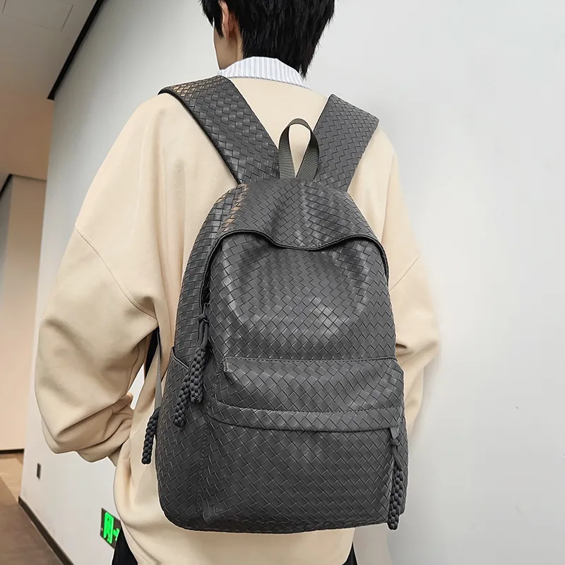 Single Warehouse PU Backpack Regular Unisex Black/Brown/Gray/White-15