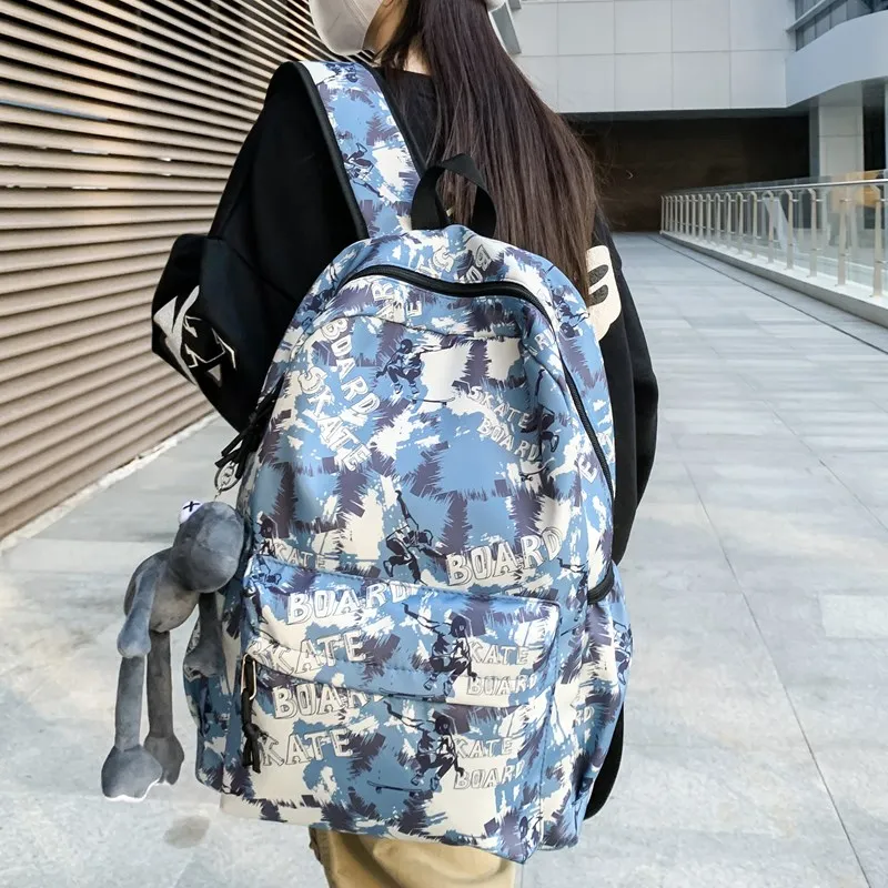 Single Warehouse Composite Cloth Backpack Regular Unisex Black/Green/Blue/Khaki-2