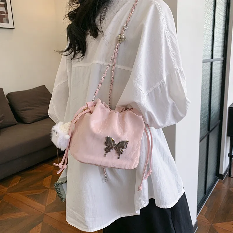 Single Warehouse PU Shoulder Bag Women's White/Silver/Pink/Blue/Black-11