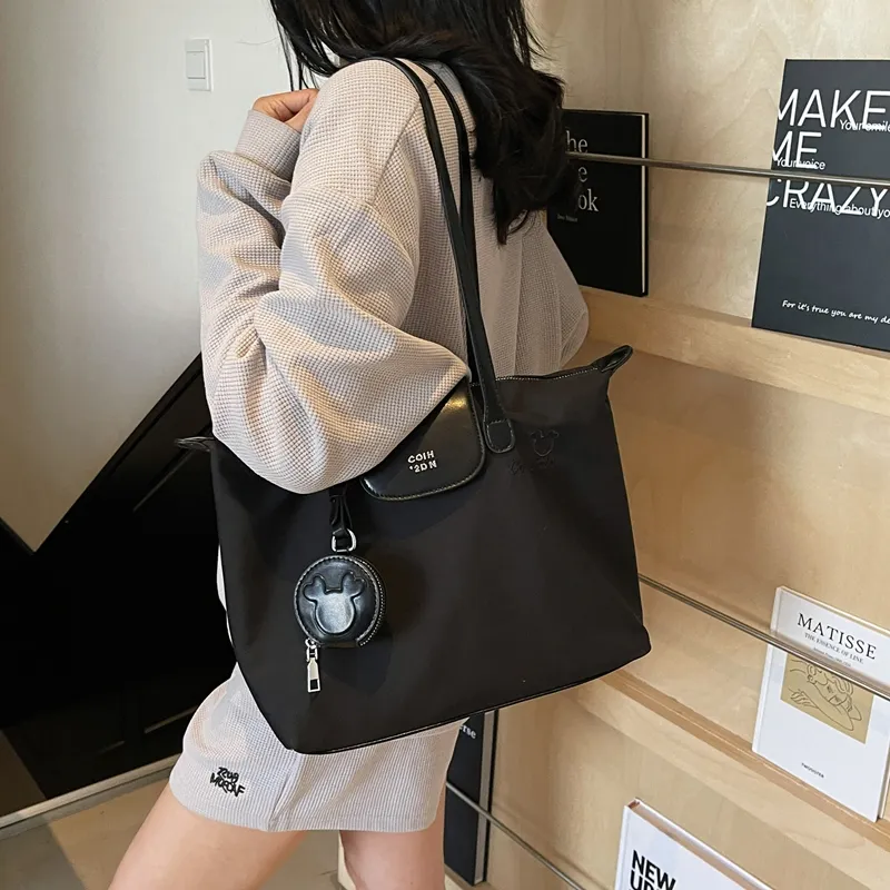 Single Warehouse Fabric Shoulder Bag Regular Women's White/Pink/Black-17