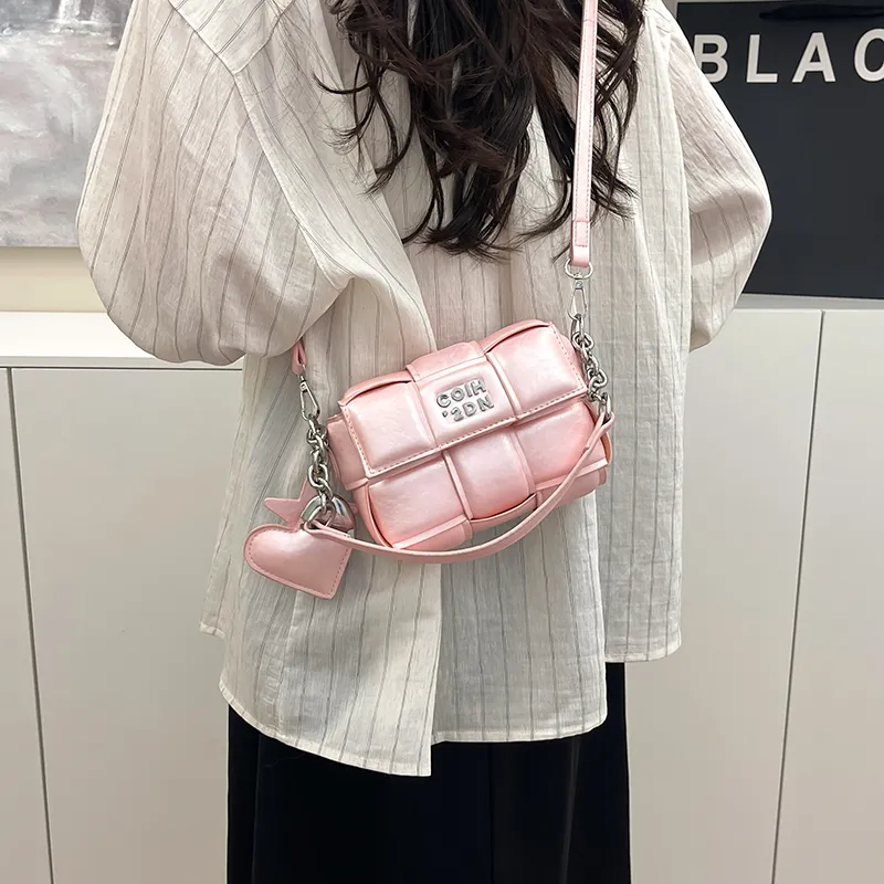 Single Warehouse PU One Shoulder Handbag Regular Women's Ecru/Silver/Pink/Black-8