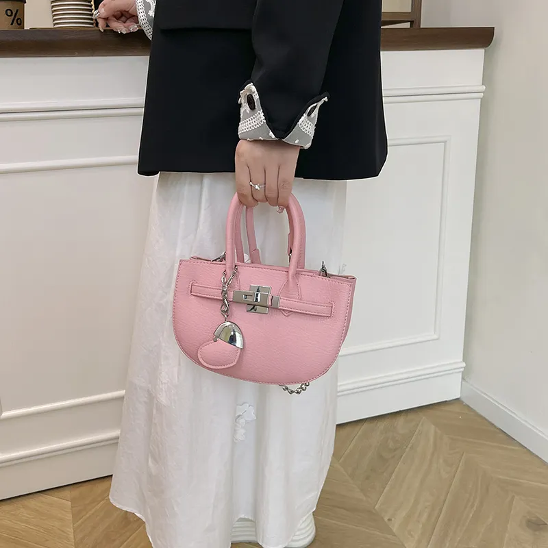 Single Warehouse PU Shoulder Bag Regular Women's White/Black/Yellow/Blue/Pink-12