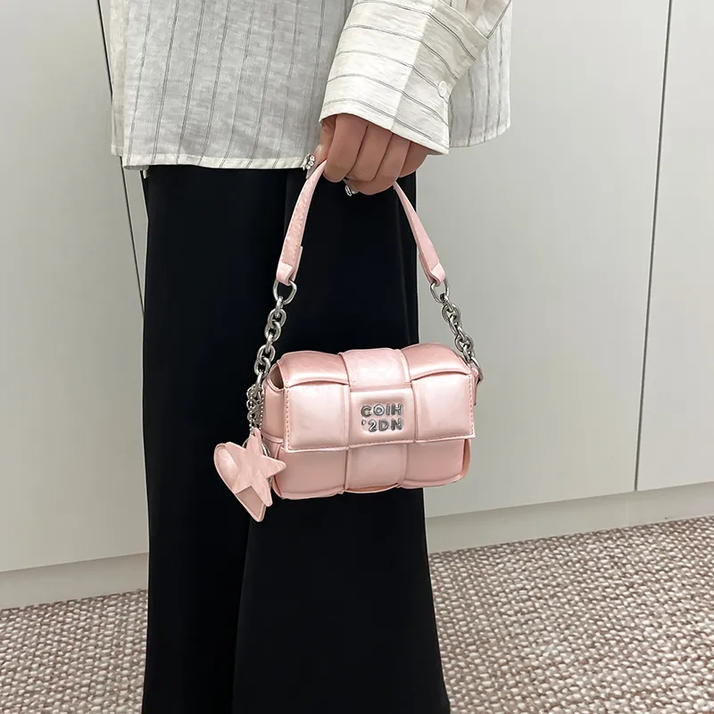 Single Warehouse PU One Shoulder Handbag Regular Women's Ecru/Silver/Pink/Black-7