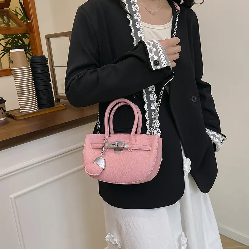 Single Warehouse PU Shoulder Bag Regular Women's White/Black/Yellow/Blue/Pink-14