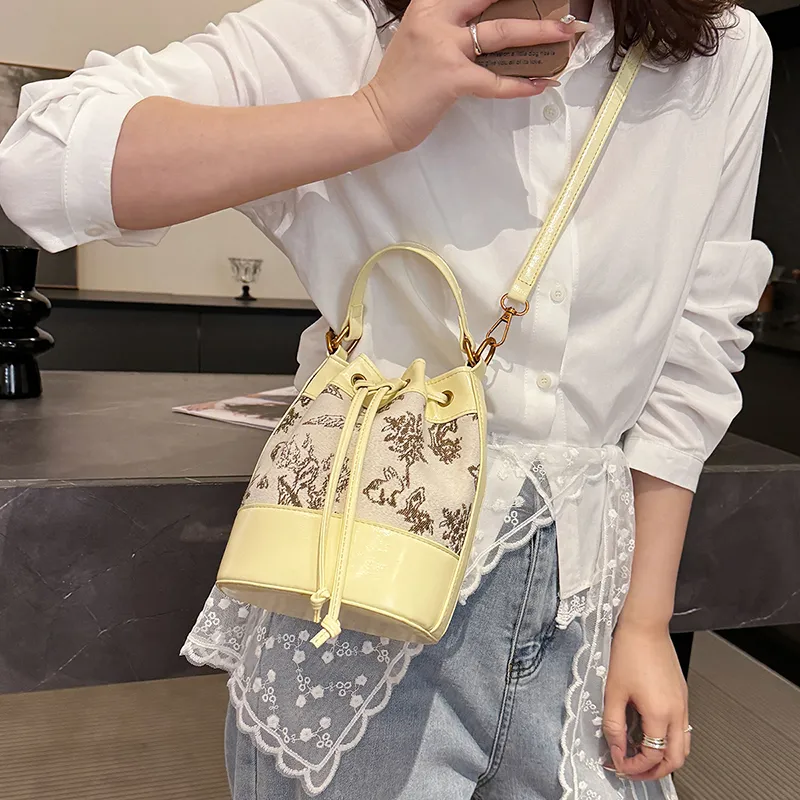 Single Warehouse PU Bucket Bag Handbag Women's Multicolor-7