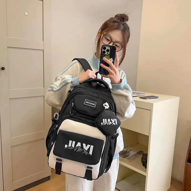 Single Warehouse Nylon Laptop Backpack Travel Backpack Unisex Multicolor-6