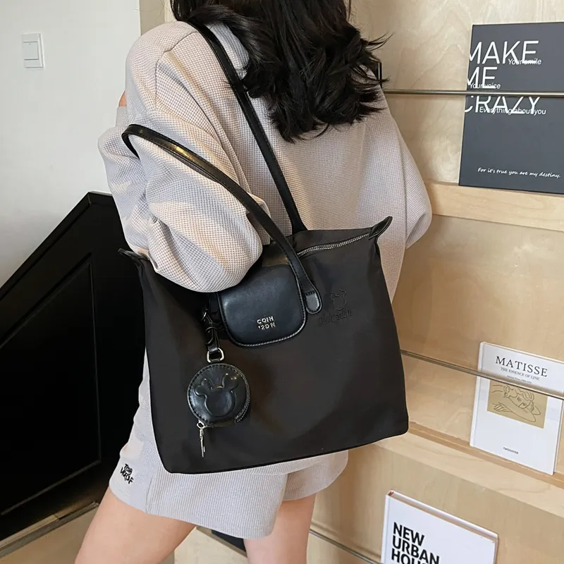 Single Warehouse Fabric Shoulder Bag Regular Women's White/Pink/Black-13