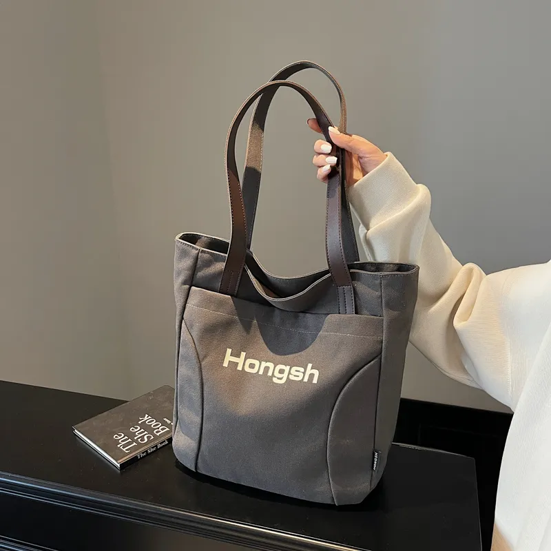 Single Warehouse Fabric Handheld Shoulder Bag Regular Women's White/Khaki/Dark Tea-15