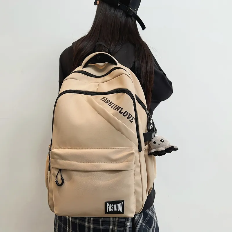 Single Warehouse Nylon Backpack Unisex White/Black/Gray/Khaki-18