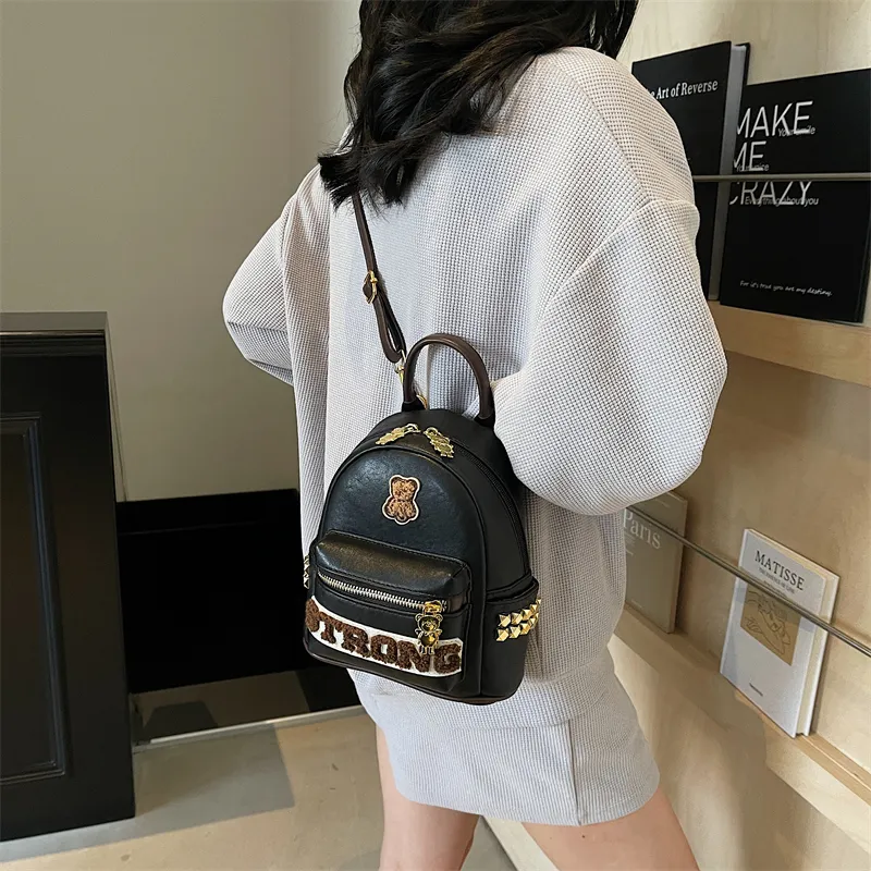 Single Warehouse PU Backpack Regular Women's Multicolor-13