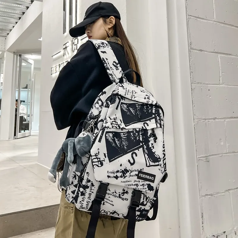 Single Warehouse Composite Cloth Backpack Regular Unisex Multicolor-16