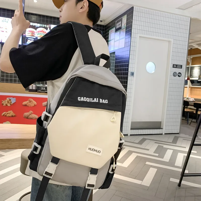 Single Warehouse Nylon Backpack Unisex Multicolor-23