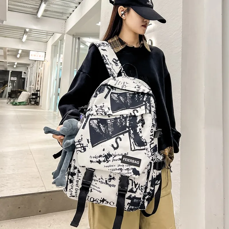 Single Warehouse Composite Cloth Backpack Regular Unisex Multicolor-17