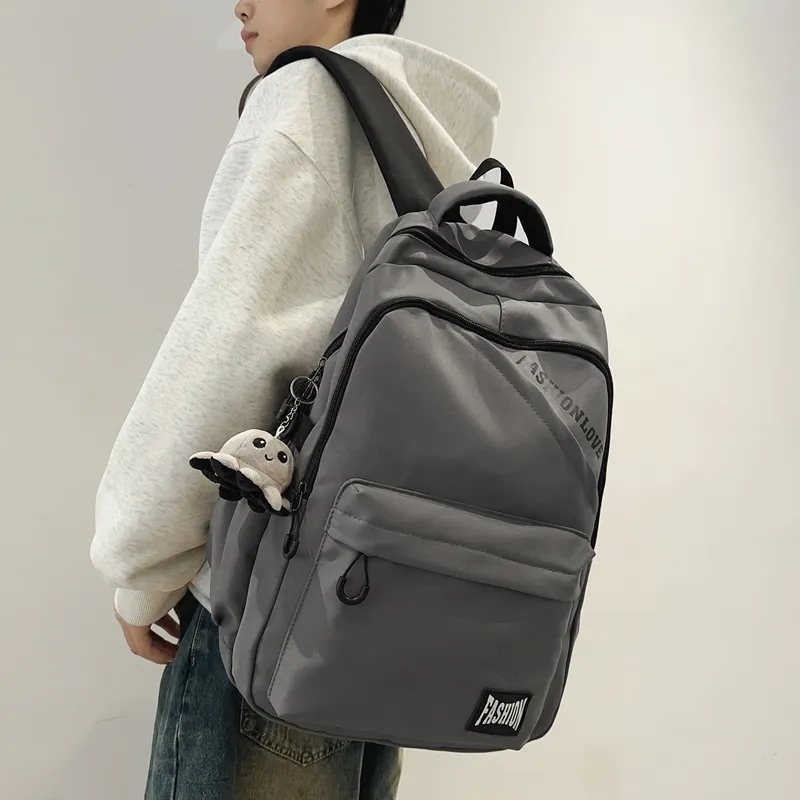 Single Warehouse Nylon Backpack Unisex White/Black/Gray/Khaki-10