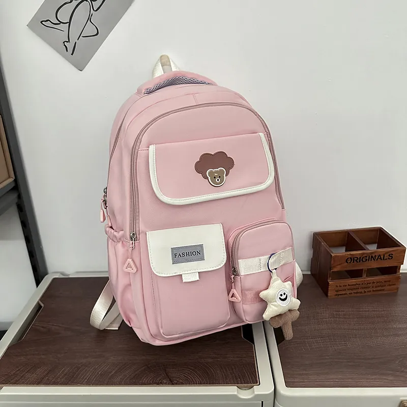 Single Warehouse Nylon Backpack Unisex Ecru/Black/Pink/Violet/Green-10