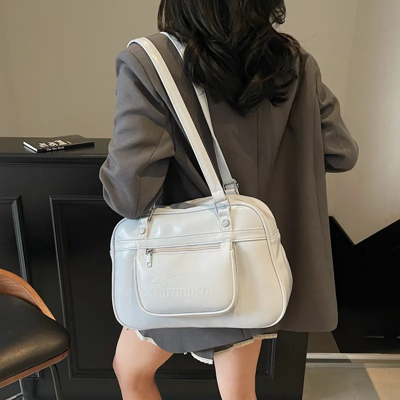 Single Warehouse PU Shoulder Bag Regular Women's Ecru/Pink/Blue/Yellow/Black-15