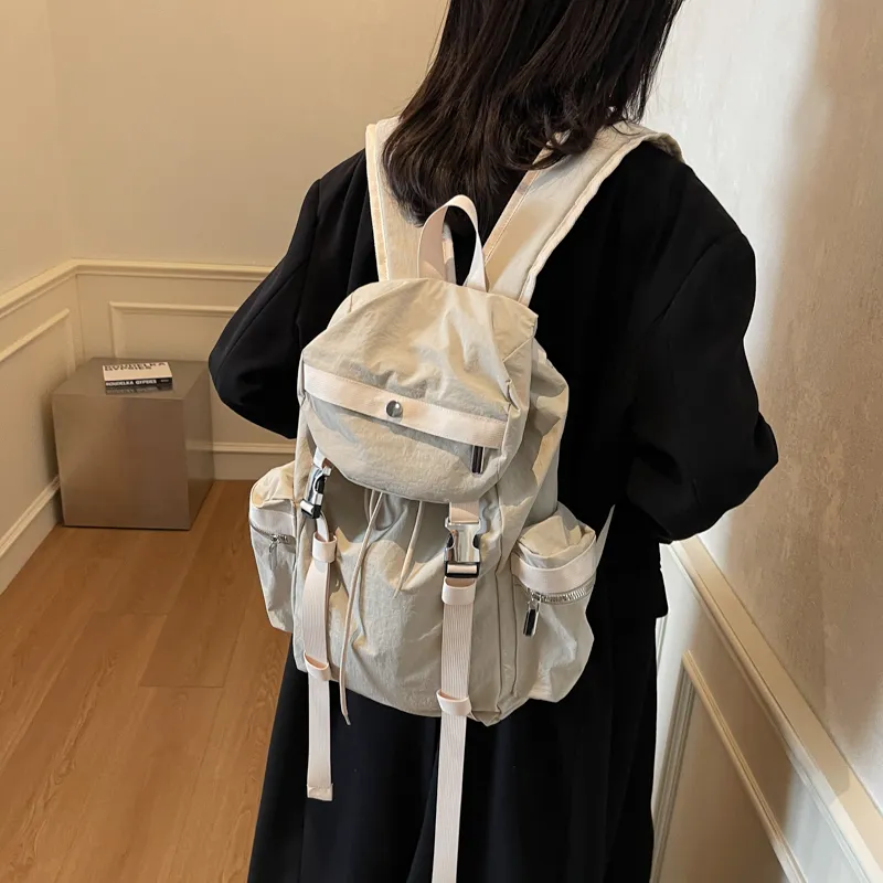 Single Warehouse Fabric Backpack Regular Unisex Ecru/Gray/Khaki/Black-6