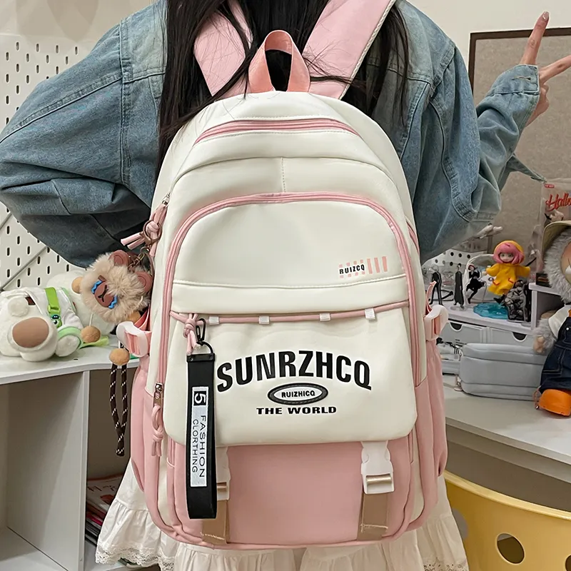 Single Warehouse Oxford Backpack Regular Unisex Black/Red/Khaki/Gray/Purple/Pink-1