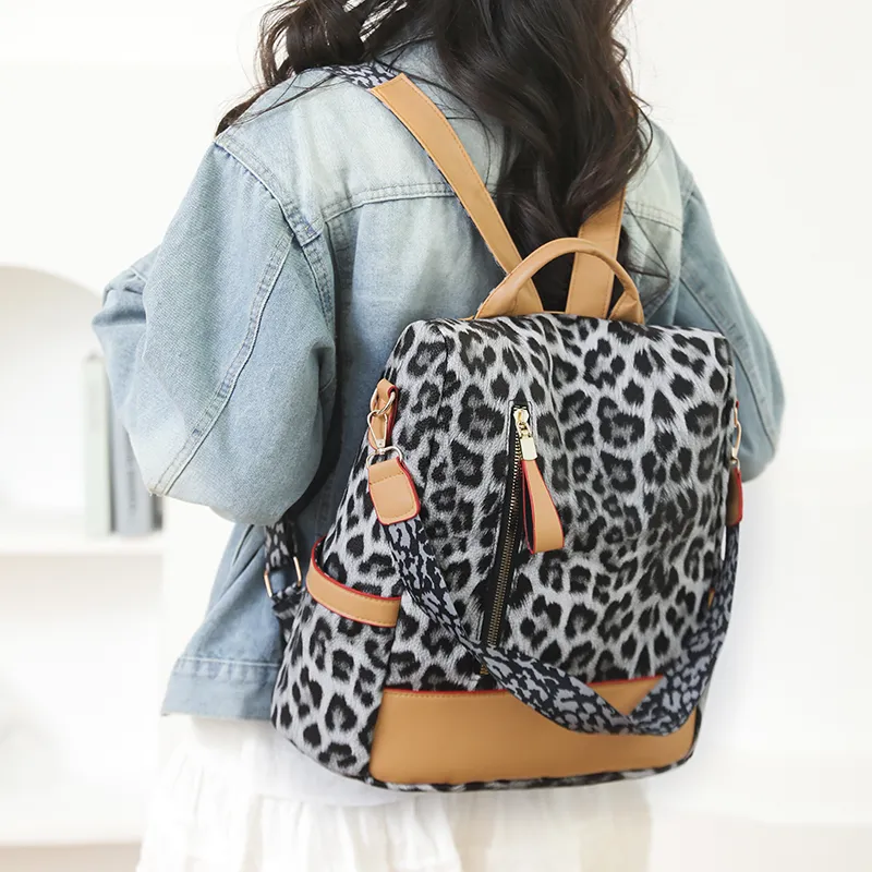 Single Warehouse PU Backpack Women's Black/Brown/Coffee-9