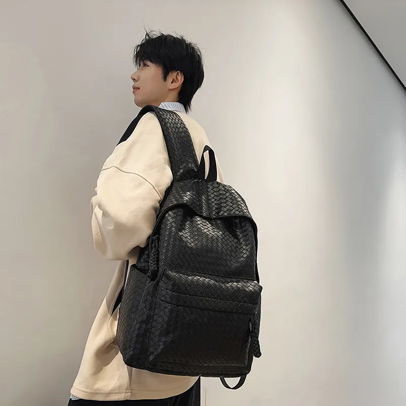 Single Warehouse PU Backpack Regular Unisex Black/Brown/Gray/White-7