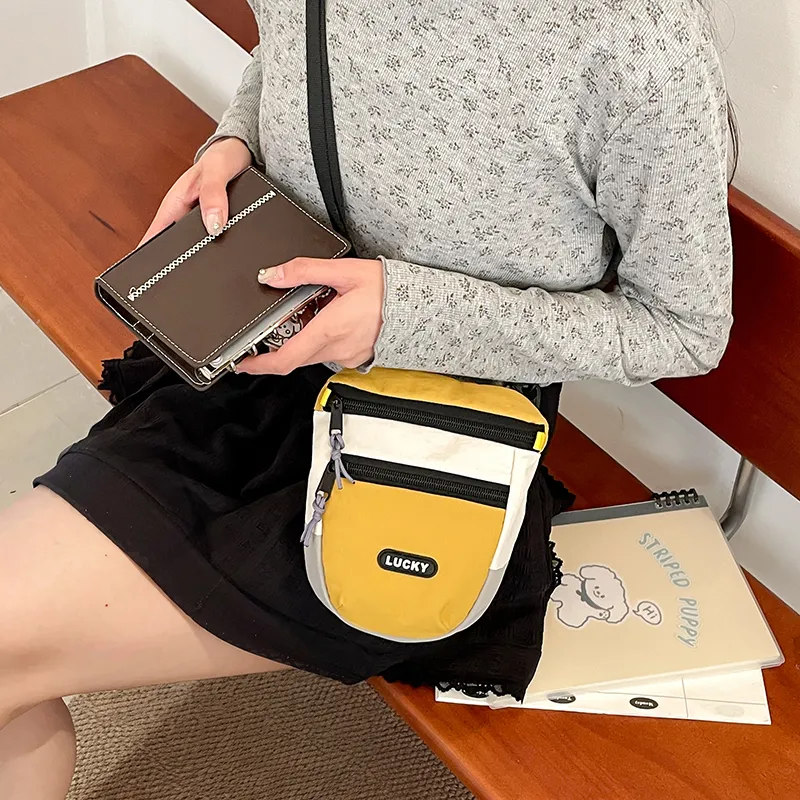 Single Warehouse Nylon Crossbody Bag, Shoulder Bag Regular Women's White/Yellow/Green/Brown-5