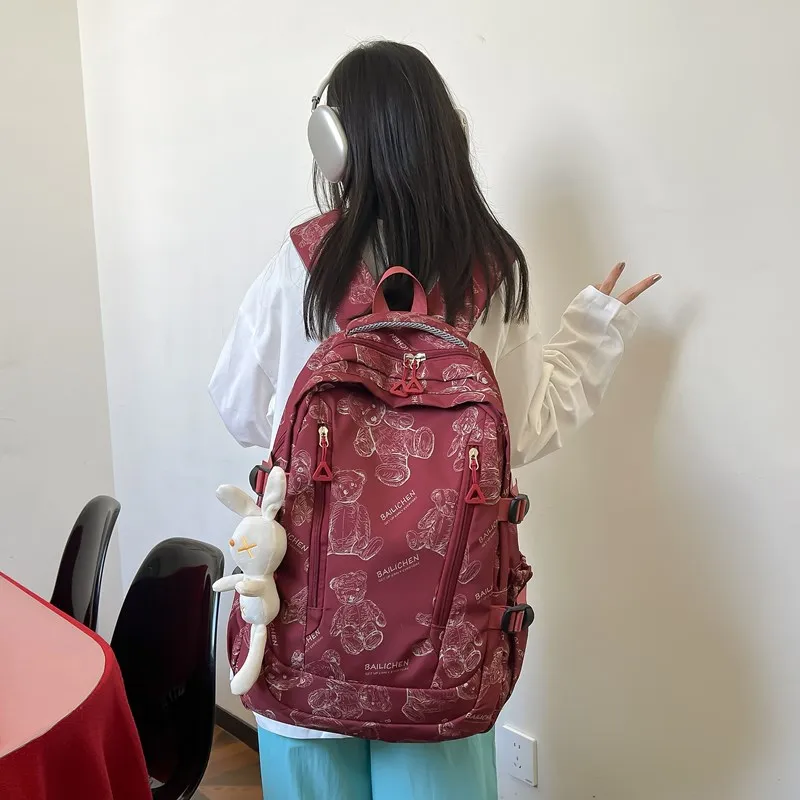 Single Warehouse Composite Cloth Backpack Regular Unisex Multicolor-14