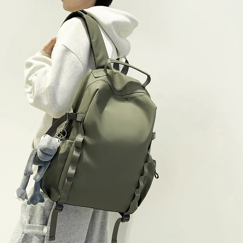 Single Warehouse Membrana Dermalis Backpack Unisex Gray/Green/Khaki/Black-9