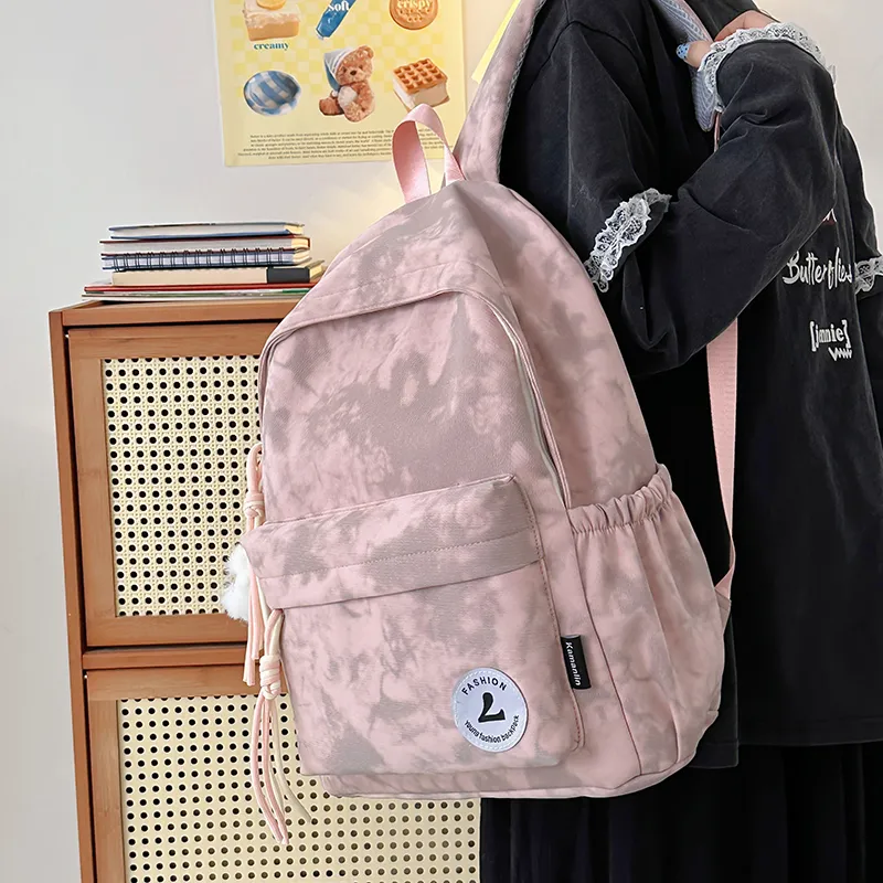 Single Warehouse Nylon Backpack Unisex Ecru/Pink/Red/Green/Black-8