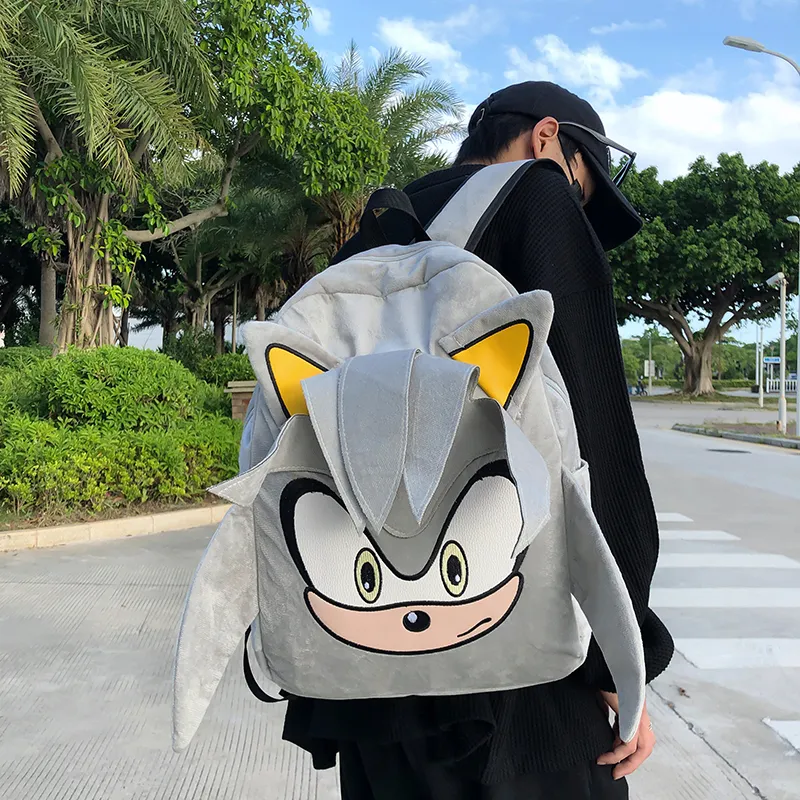 Single Warehouse Plush Laptop Backpack Regular Unisex Black/Gray-16