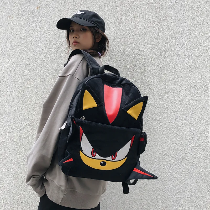 Single Warehouse Plush Laptop Backpack Regular Unisex Black/Gray-4