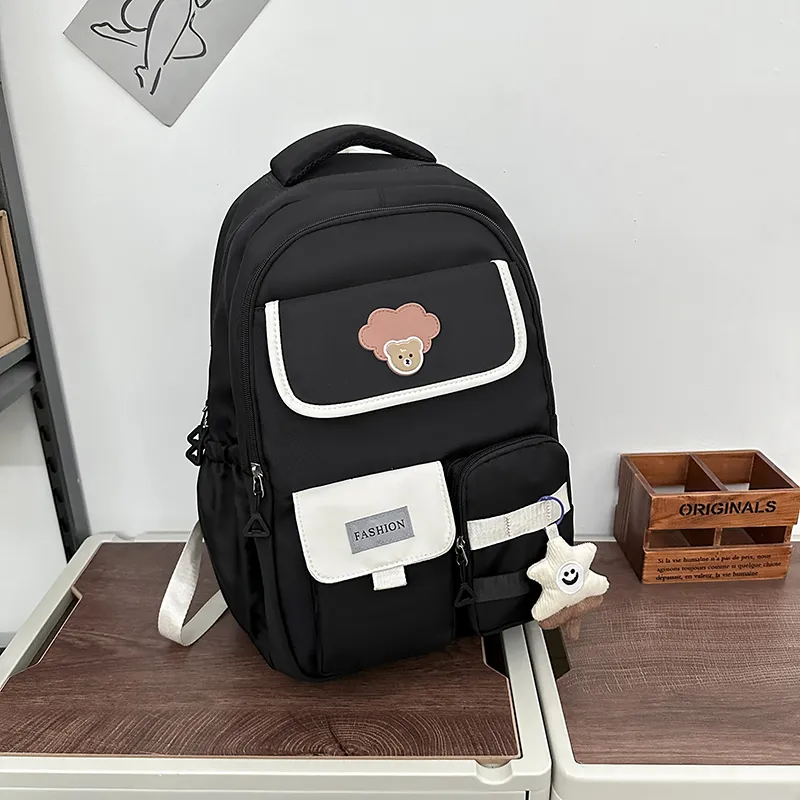 Single Warehouse Nylon Backpack Unisex Ecru/Black/Pink/Violet/Green-5