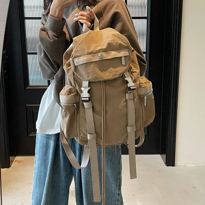 Single Warehouse Fabric Backpack Regular Unisex Ecru/Gray/Khaki/Black-16