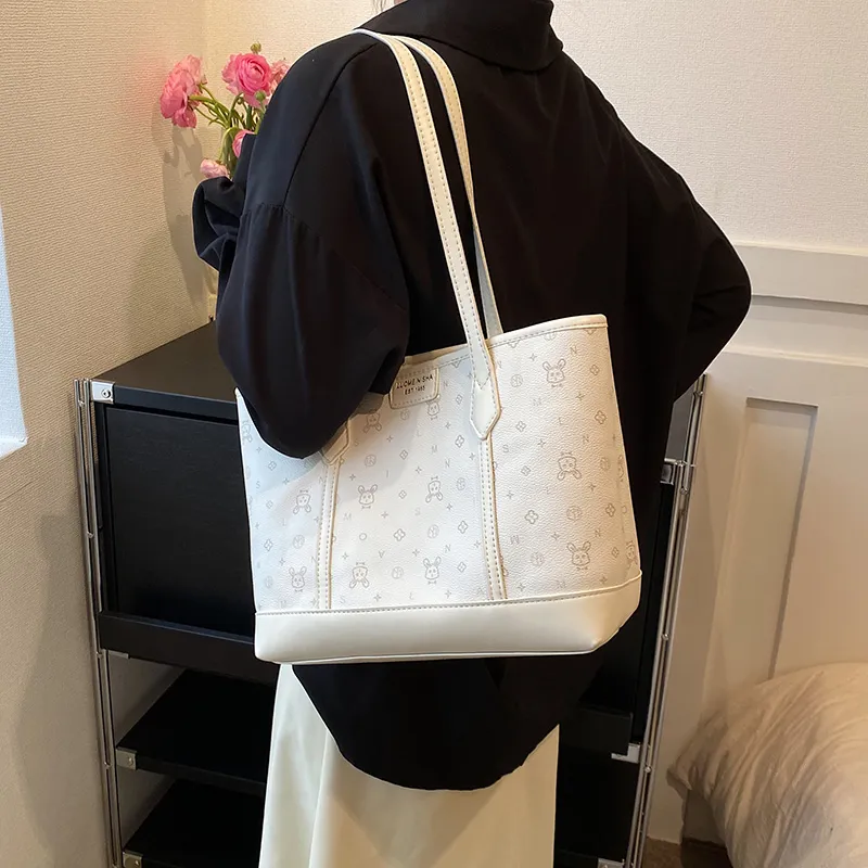 Single Warehouse PU Handbag, Shoulder Bag Regular Women's White/Pink/Green-4