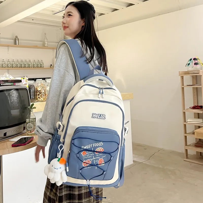 Single Warehouse Composite Cloth Backpack Unisex Multicolor-6