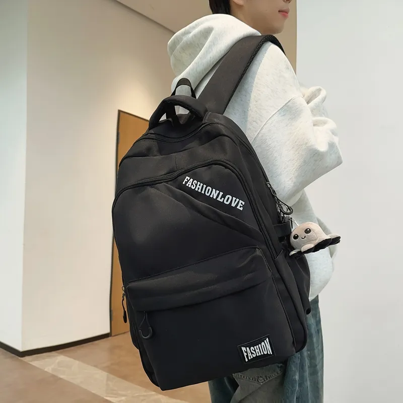 Single Warehouse Nylon Backpack Unisex White/Black/Gray/Khaki-6