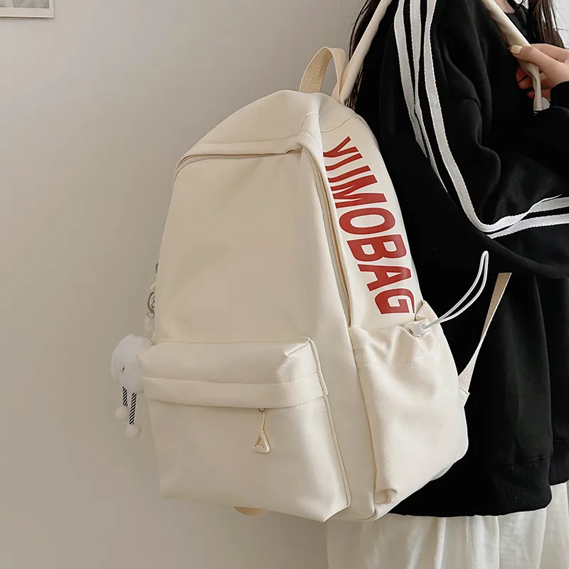Single Warehouse Nylon Backpack Regular Unisex White/Pink/Green/Yellow/Black-3