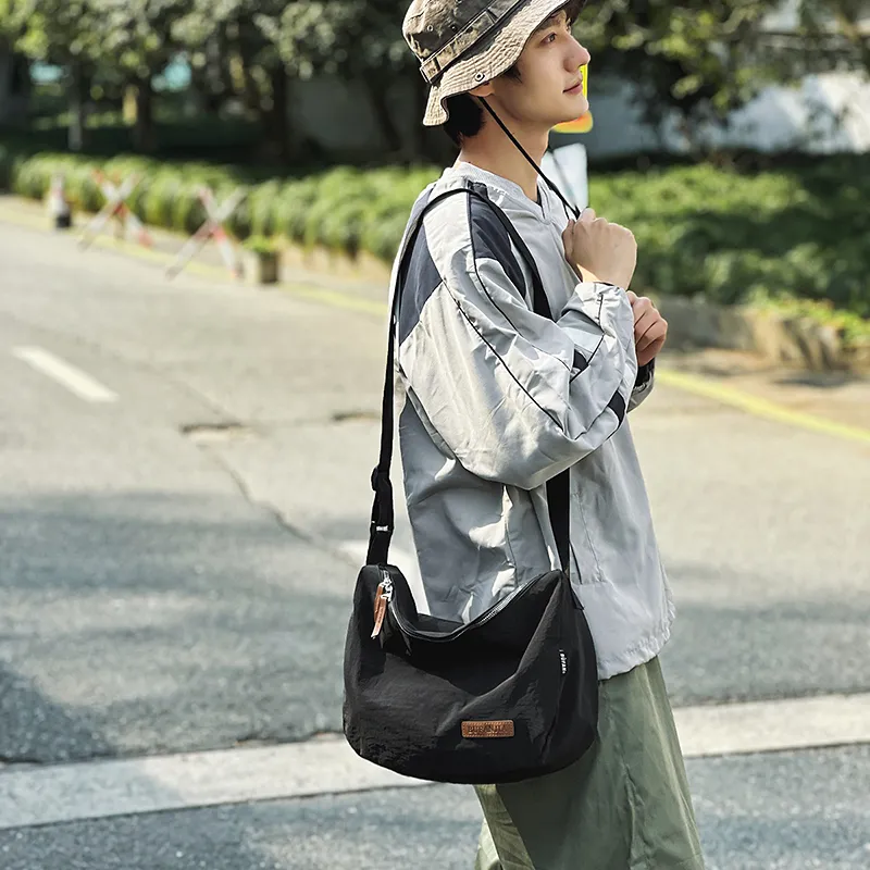 Single Warehouse Nylon Crossbody Bag, Shoulder Bag Regular Unisex White/Black/Khaki/Green-17
