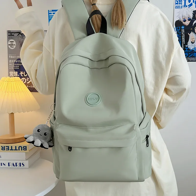 Single Warehouse Nylon Backpack Unisex White/Green/Brown/Black-8